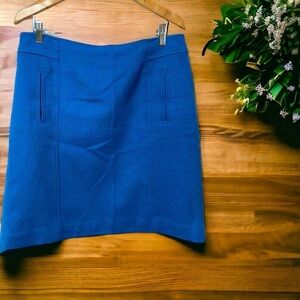 Talbots Royal Blue Straight Wool Blend Skirt size 12